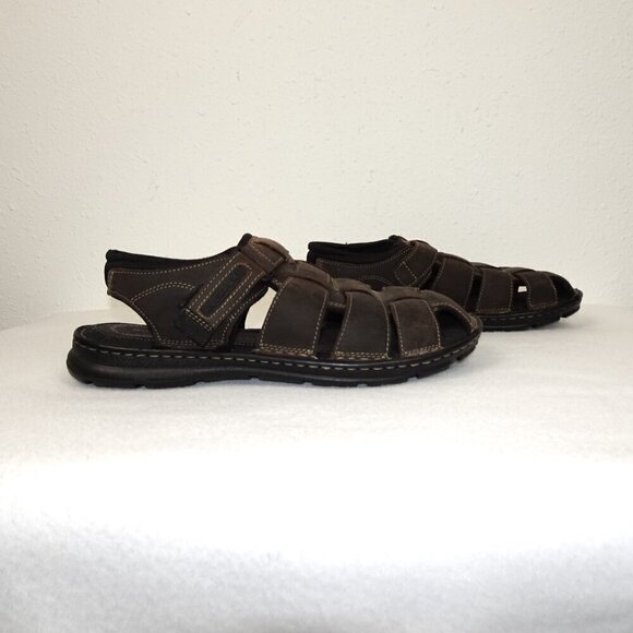 Rockport Fisherman Sandals Men’s Size 10 Brown Leather Casual Comfort Easy Close main image 9